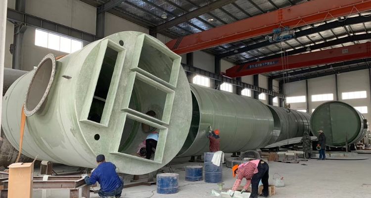 Fiberglass tank of sewage lifting station